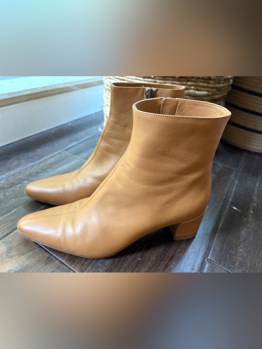 Vince leather side zip boots